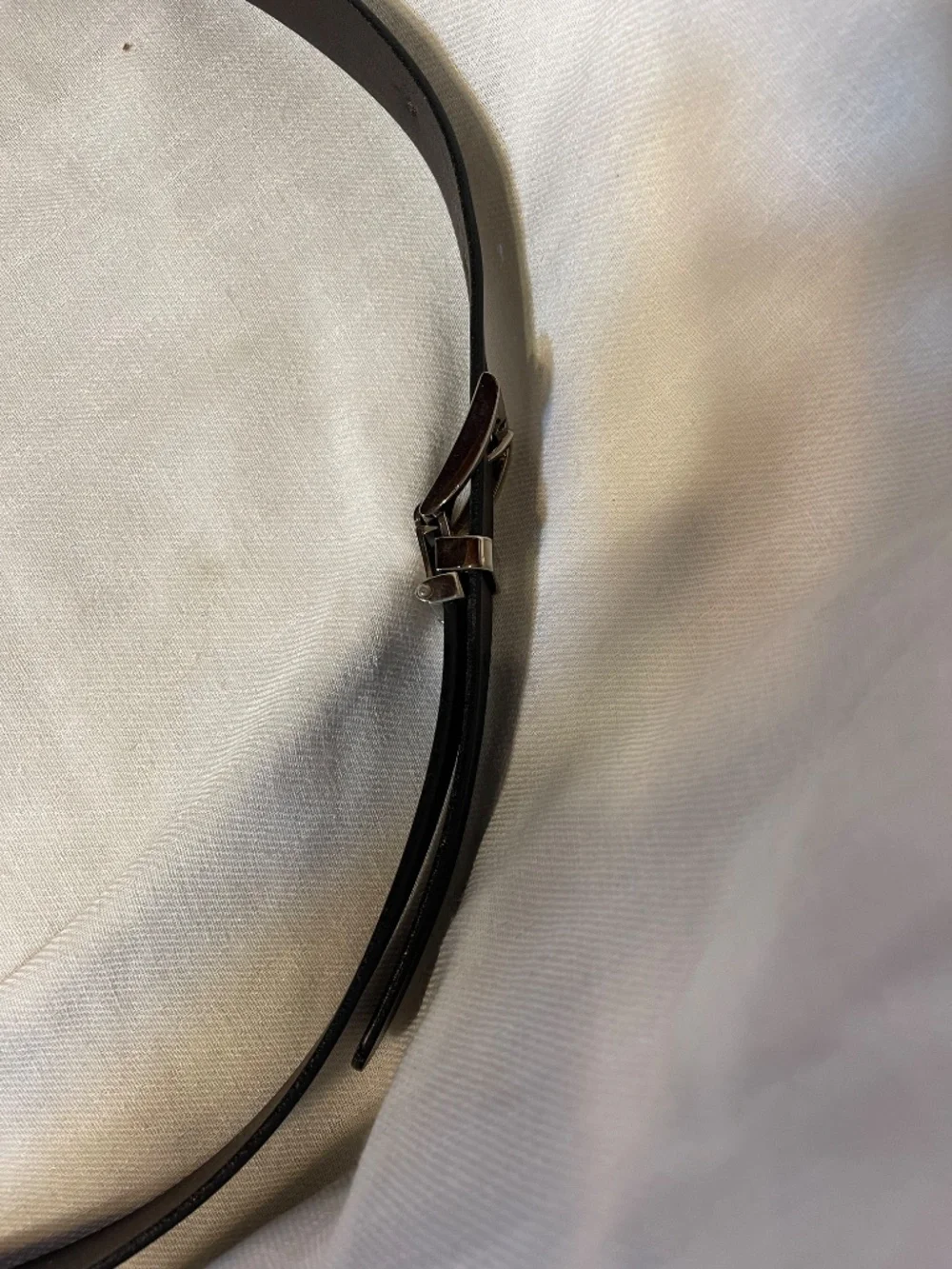 Fendi Black Leather Belt with Silver Hardware and Logo Keeper